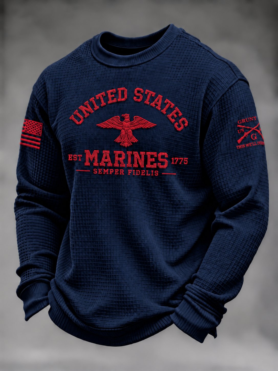 Men's U.S. Veterans Printed Waffle-Knit Top