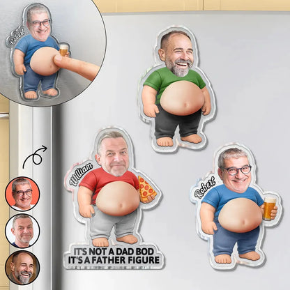 Custom Dad Bod Fridge Magnet - Personalized Funny Gift - It's Not A Dad Bod, It's A Father Figure