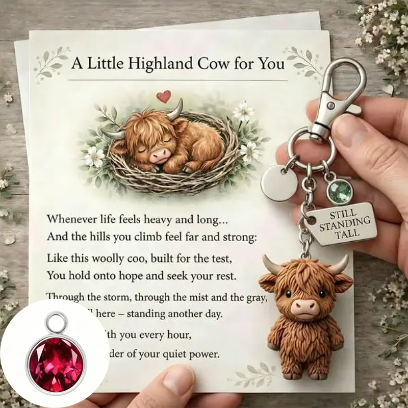 A Little Highland Cow For You Keychain: Your Daily Reminder of Quiet Strength