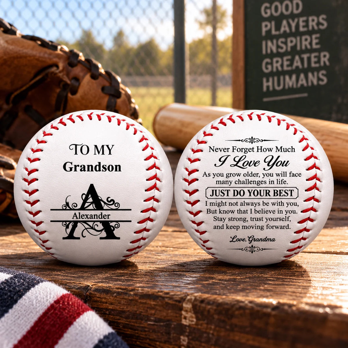 Custom Baseball Keepsake - Personalized Gifts For Son & Grandson - Never Forget How Much I Love You