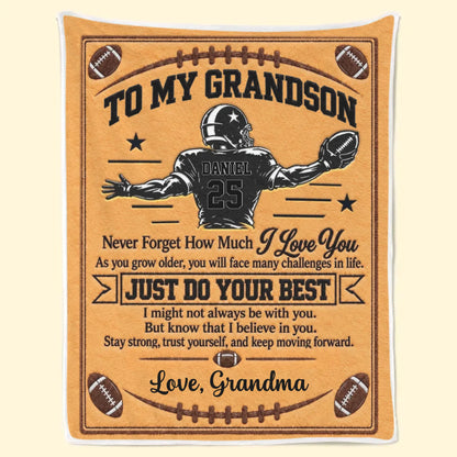 Custom America Football Blanket - Personalized Birthday Gifts For Son, Grandson, America Football Lovers, Sports Fans, Sports Lovers - Shine Bright On The Field
