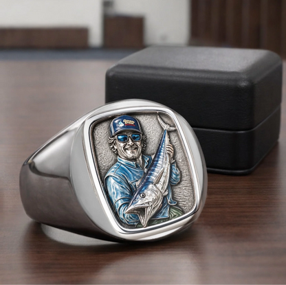 Gone Fishing - Personalized Fishing Signet Ring (1)
