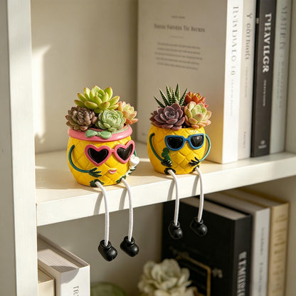 Funny Pineapple Succulent Planter With Dangling Legs – Whimsical Resin Tabletop Decor