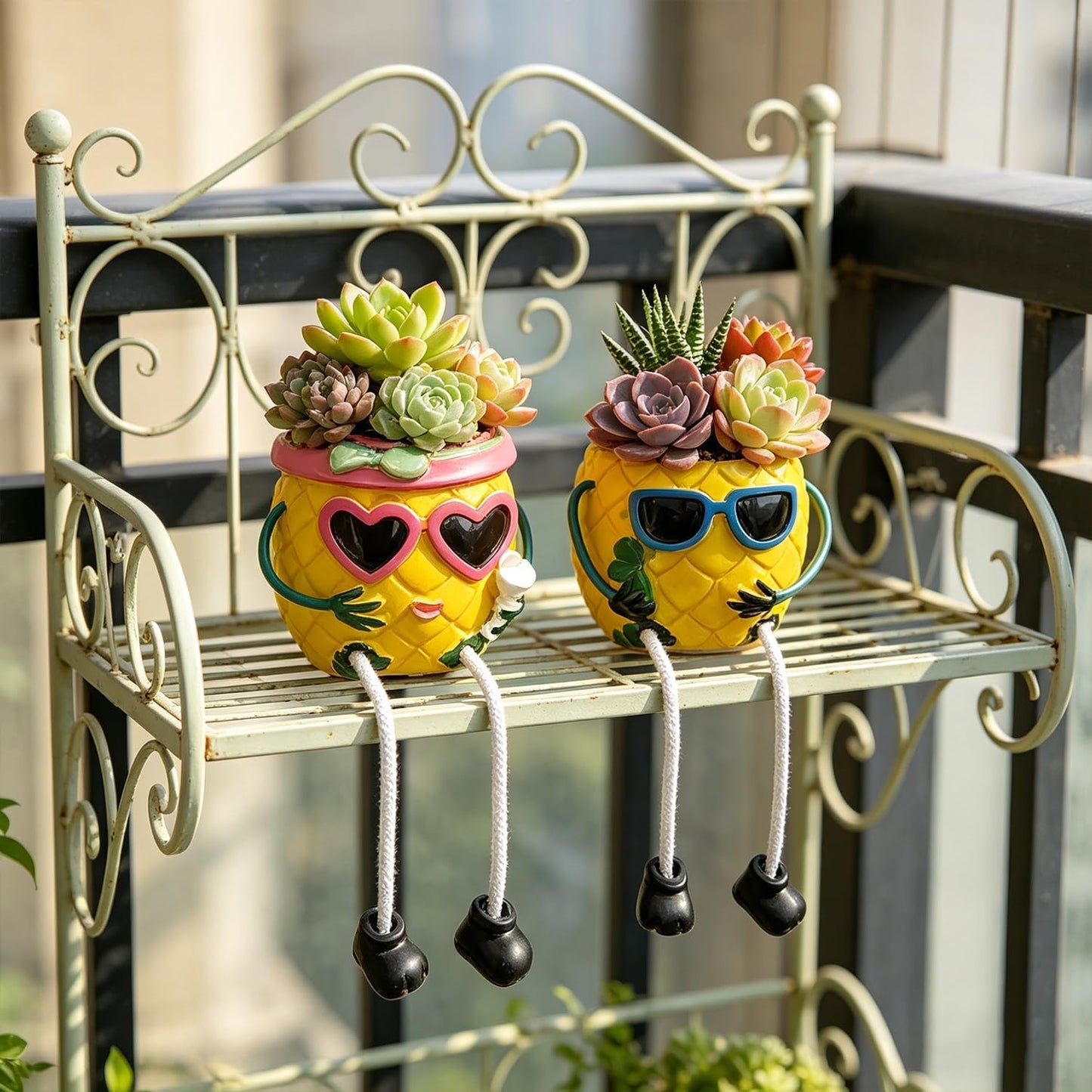 Funny Pineapple Succulent Planter With Dangling Legs – Whimsical Resin Tabletop Decor