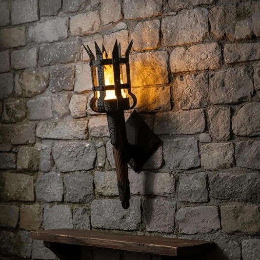 Medieval Flickering Flame Torch Wall Sconce – Gothic Castle-Inspired LED Wall Decor