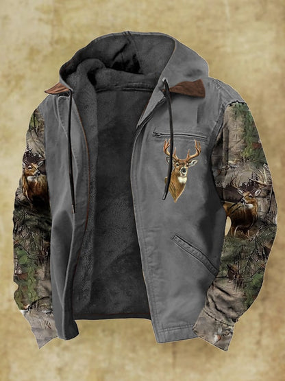 Men's Vintage Camouflage Elk Fleece Jacket