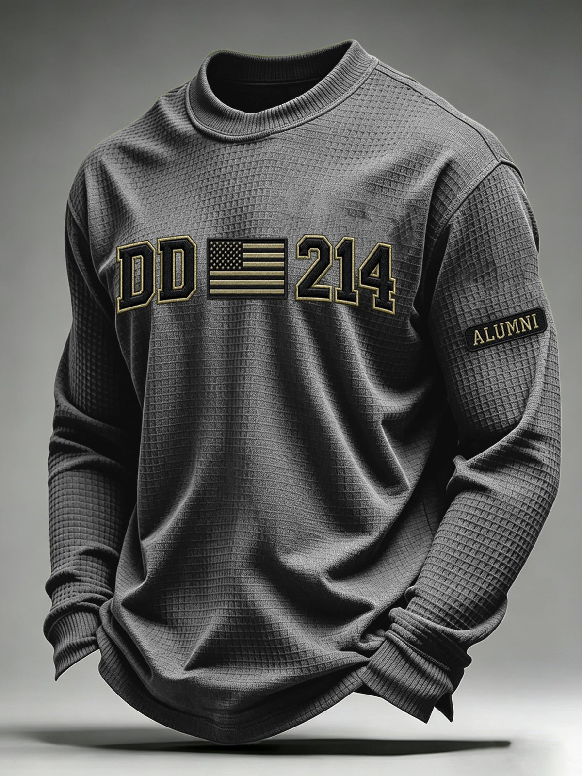 Men's Veteran Pride DD-214 Printed Waffle Long-Sleeve T-Shirt