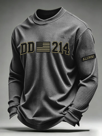 Men's Veteran Pride DD-214 Printed Waffle Long-Sleeve T-Shirt