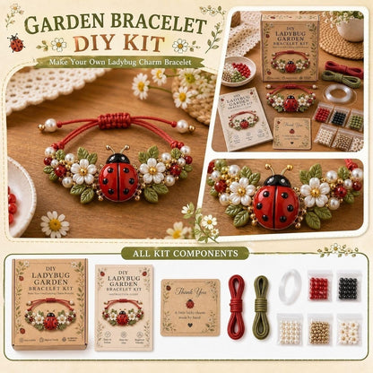 Enchanted Garden Charm Bracelet DIY Kit – Vintage Floral & Insect Jewelry Making Set