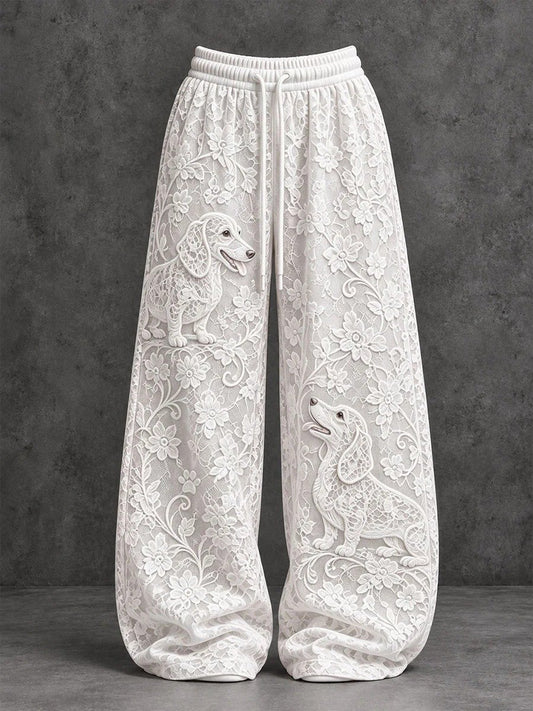 Women's Dachshund-Print Casual Pants