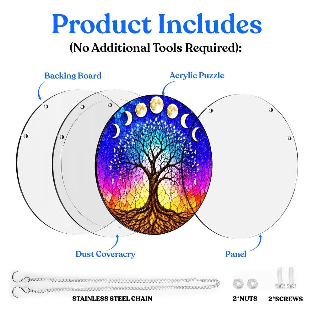 Acrylic Jigsaw Puzzle Suncatcher - Moonlit Tree