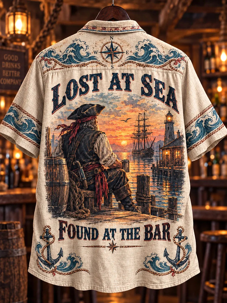 Men’s Vintage Harbor Tavern Pirate Short Sleeve Shirt