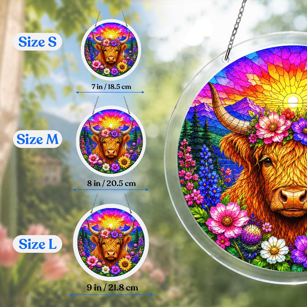 Acrylic Jigsaw Puzzle Suncatcher - Highland Cow