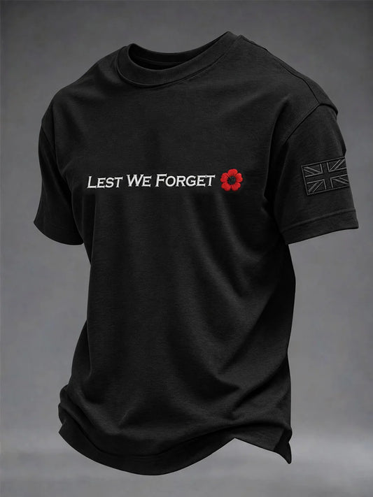 Men's Lest We Forget Print Short Sleeves T-shirt