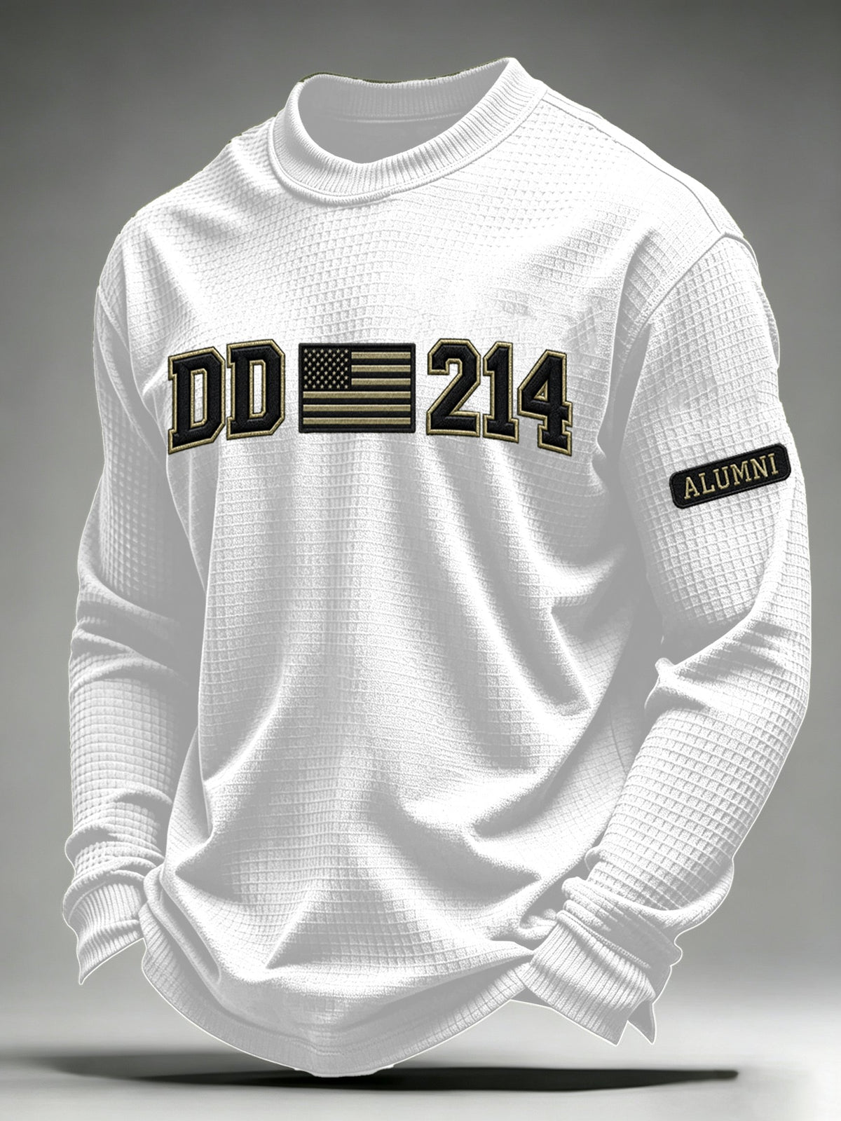 Men's Veteran Pride DD-214 Printed Waffle Long-Sleeve T-Shirt