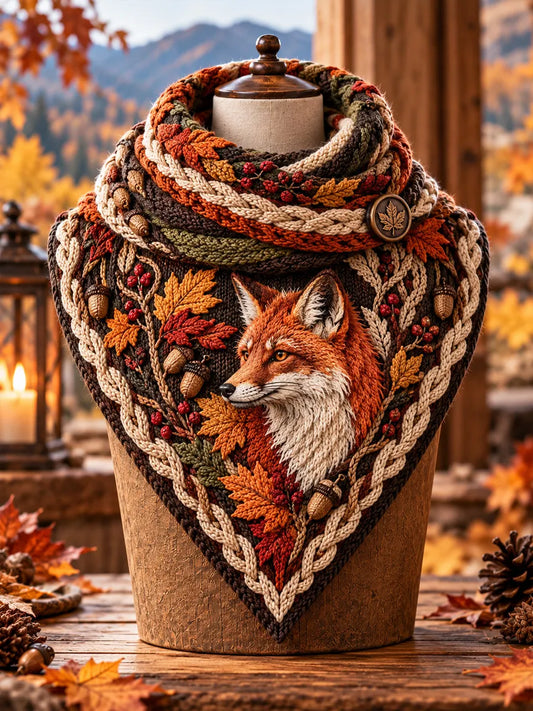 Women's Fox Triangle Scarf – Versatile Everyday & Holiday Accessory