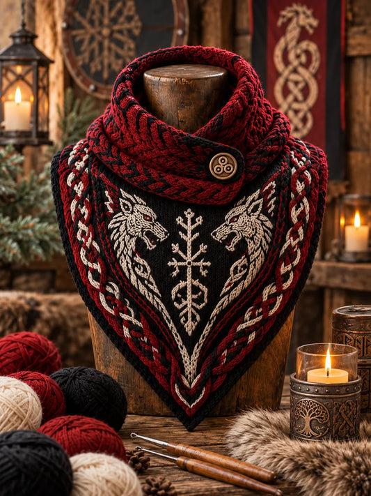Women's Viking Theme Triangle Scarf – Versatile Everyday & Holiday Accessory