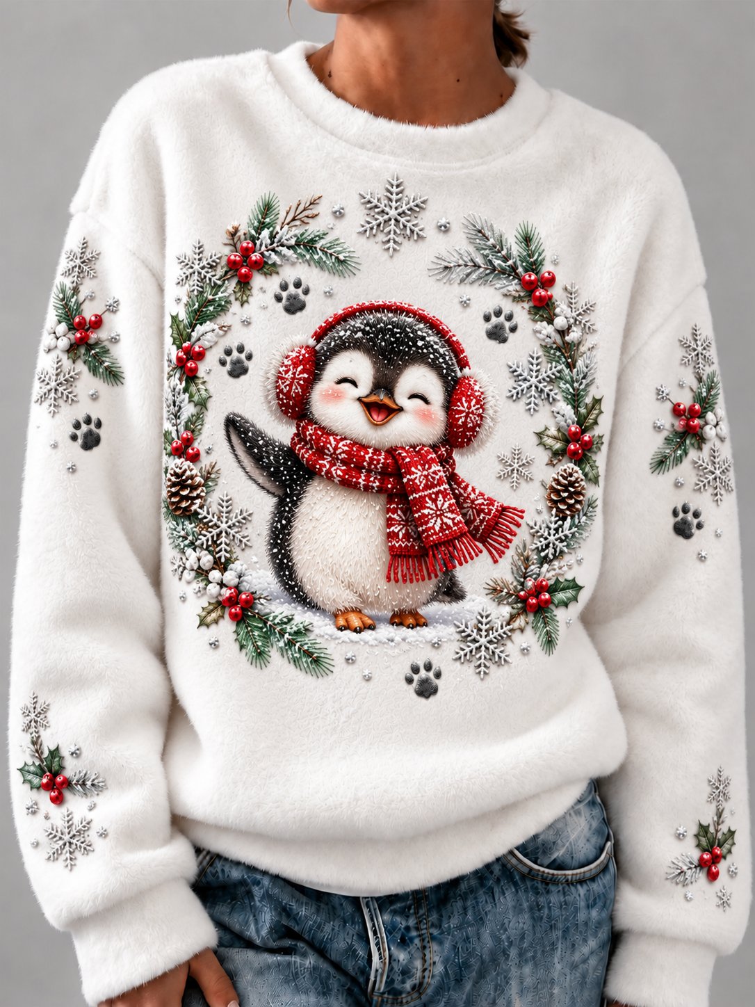 Women's Christmas Print Hoodie