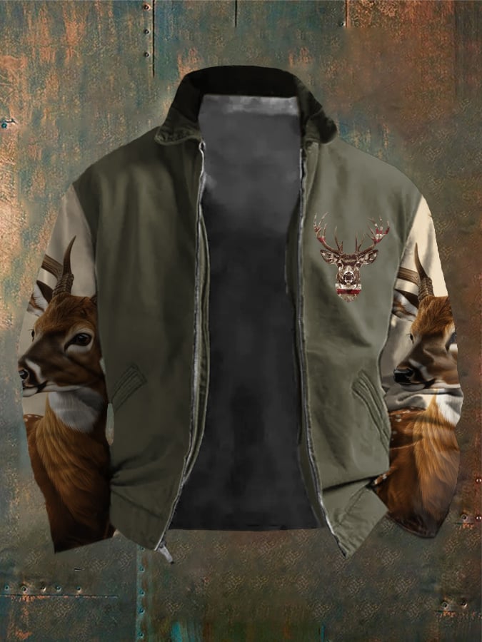 Men's Western Elk Outdoor Lapel Jacket