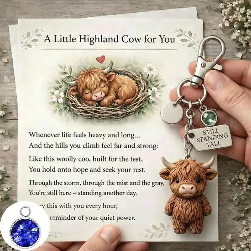 A Little Highland Cow For You Keychain: Your Daily Reminder of Quiet Strength
