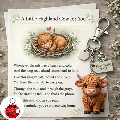 A Little Highland Cow For You Keychain: Your Daily Reminder of Quiet Strength