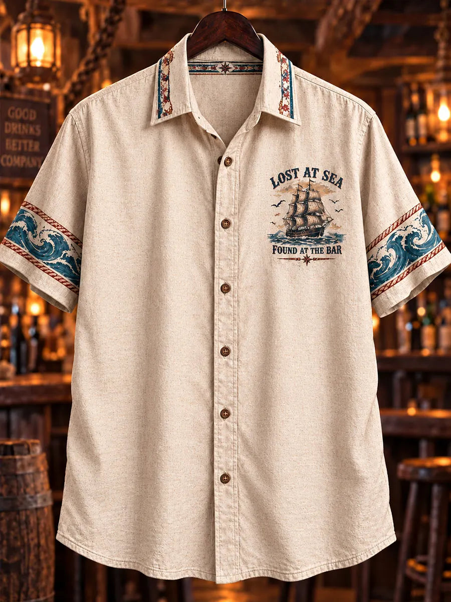 Men’s Vintage Harbor Tavern Pirate Short Sleeve Shirt