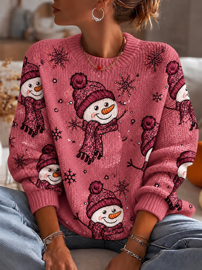 Women'S Christmas Print Crew Neck Long-Sleeve Sweatshirt