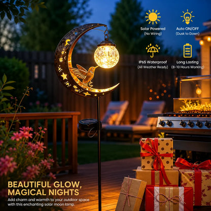 ✨ Hummingbird Moon Solar Garden Stake Light – Enchant Your Outdoor Space
