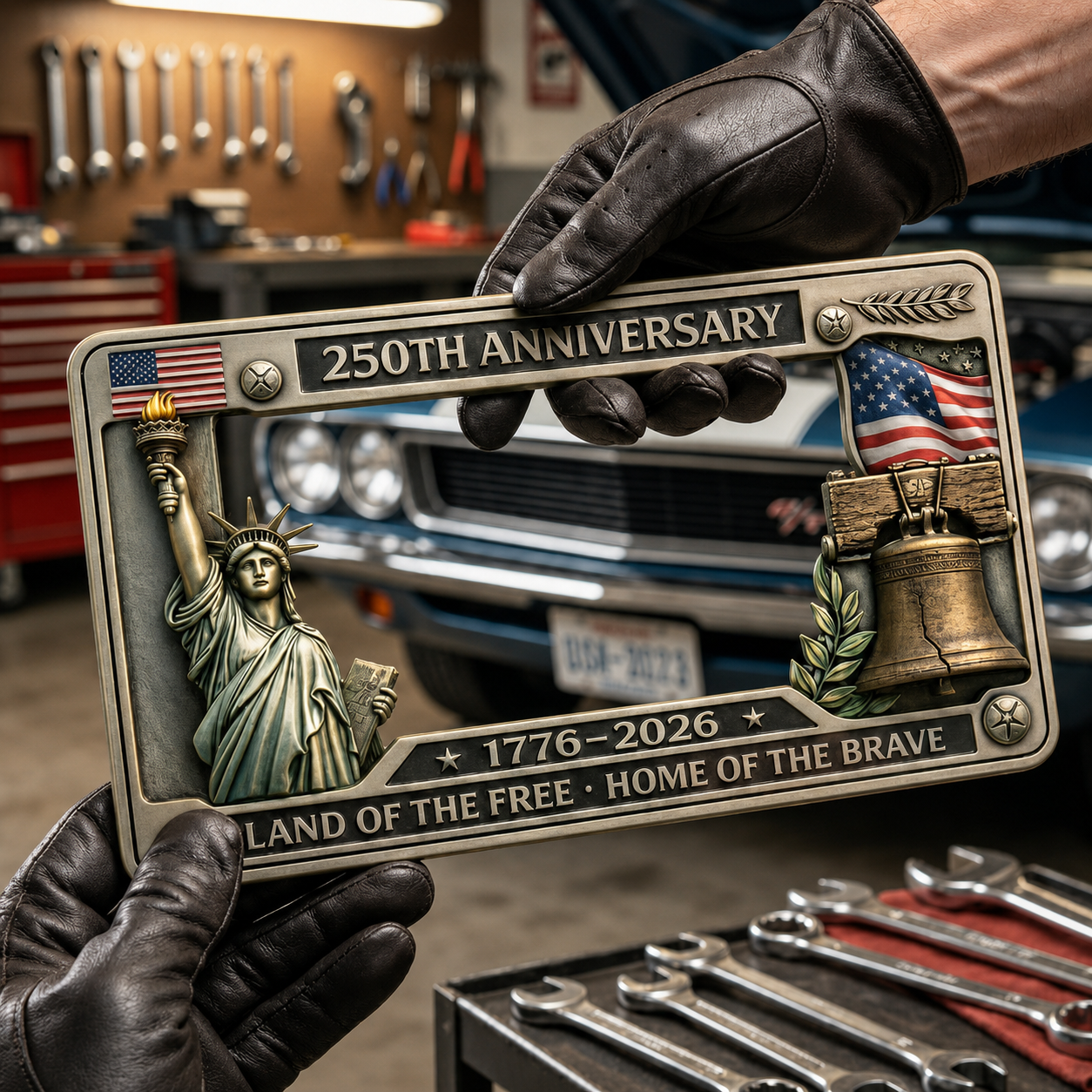 United States 250th Anniversary Commemorative License Plate Frame