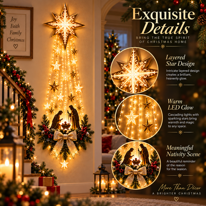 ✨Star of Bethlehem – Lighted Nativity Wall Decor🎁 Meaningful faith‑centered Christmas keepsake gift