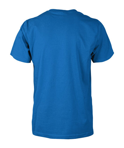 Unisex Cotton Tee - Sapphire - Back (plain, no print)