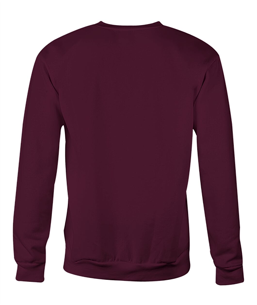 Crew Neck Sweatshirt - Maroon - Back (plain, no print)