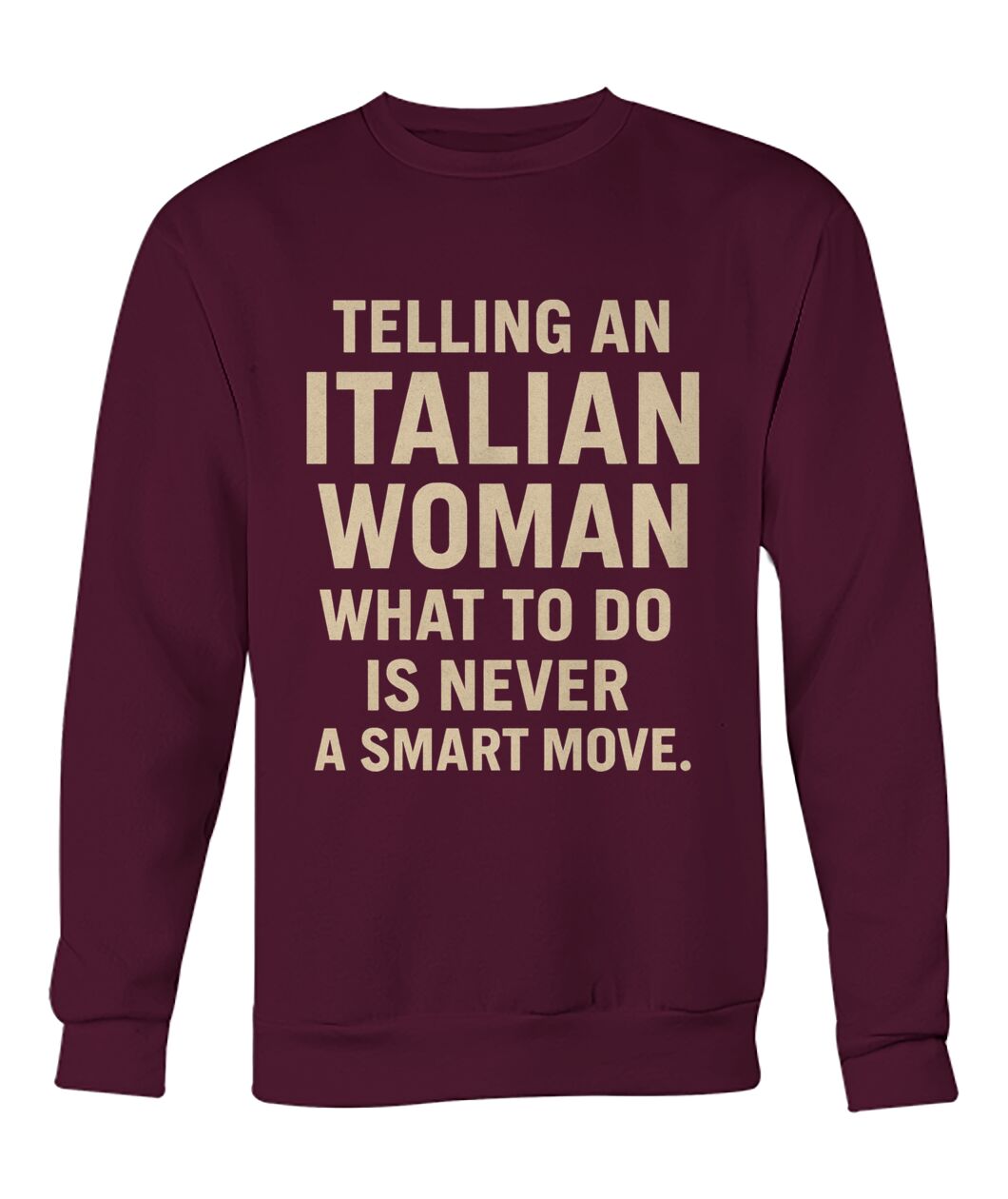 Crew Neck Sweatshirt - Maroon - Front