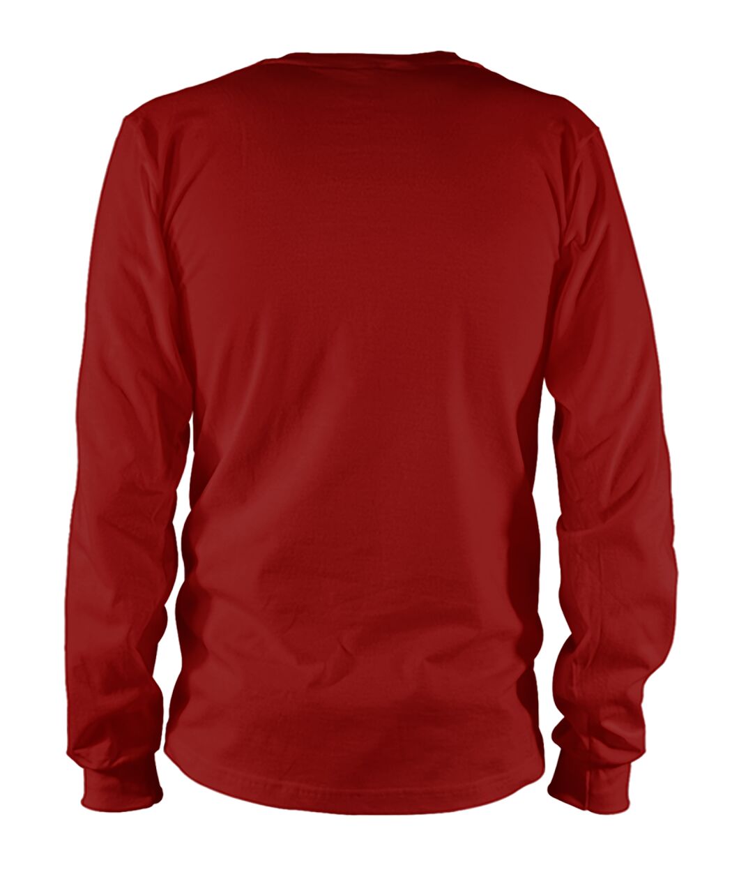 Unisex Long Sleeve - Cardinal Red - Back (plain, no print)