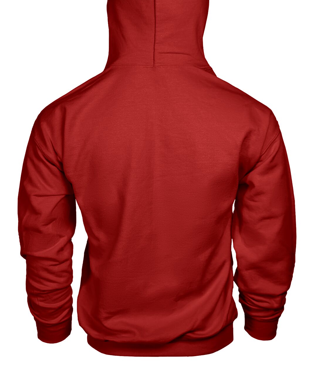 Unisex Hoodie - Cherry Red - Back (plain, no print)