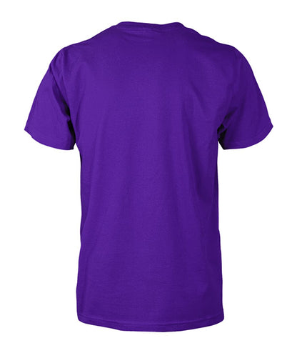 Unisex Cotton Tee - Purple - Back (plain, no print)