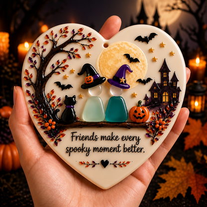 🎃 Halloween Friendship Sea Glass Ornament
