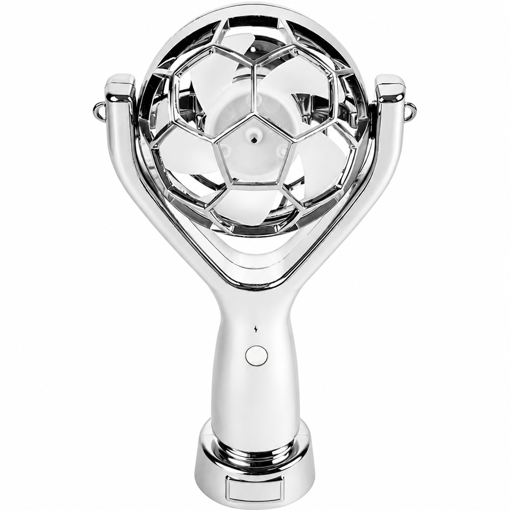 Soccer Trophy Portable Fan - USB Rechargeable Handheld Cooling Fan For Game Day