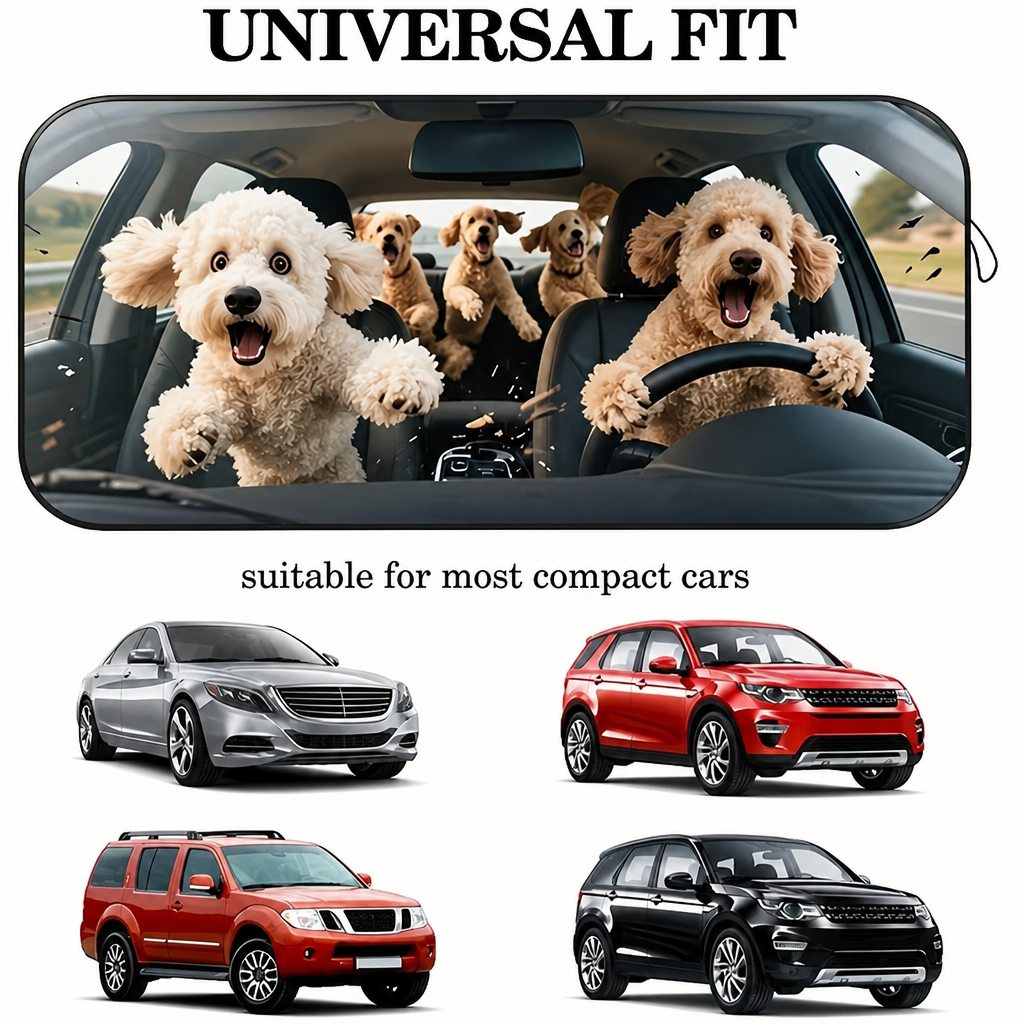 Funny Pet Driver Car Windshield Sunshade - Dog & Cat Lover Car Accessories
