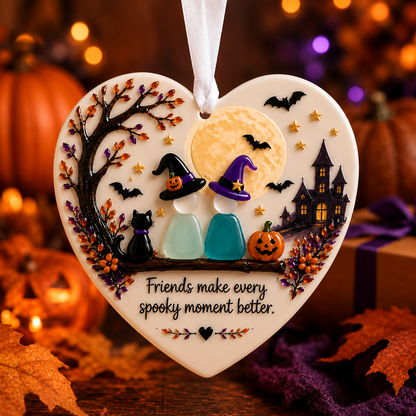 🎃 Halloween Friendship Sea Glass Ornament