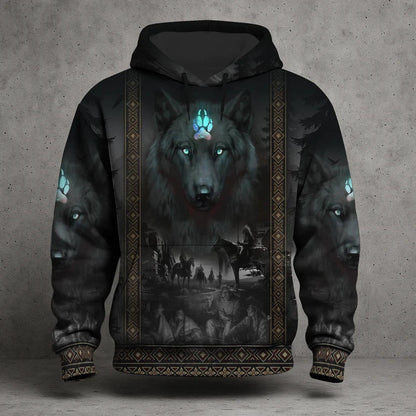 3D Hoodie Native American Faux Leather Vest Hoodie, Southwestern Tribal Eagle Feather Graphic