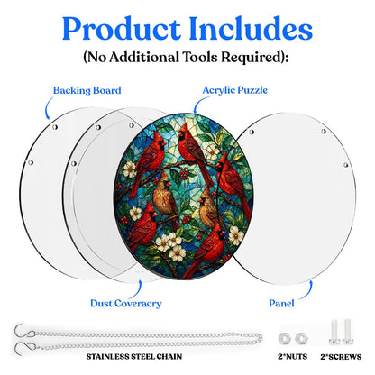 Acrylic Jigsaw Puzzle Suncatcher - Cardinal Garden
