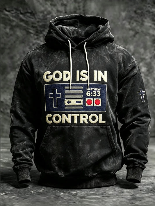 Men's Faith Theme Pattern Printed Casual Hoodie