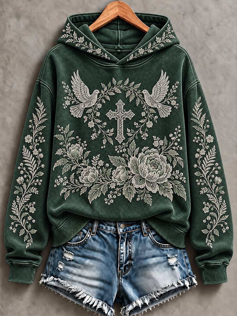 Women's Casual "Faith" Print Hoodie