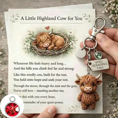 A Little Highland Cow For You Keychain: Your Daily Reminder of Quiet Strength