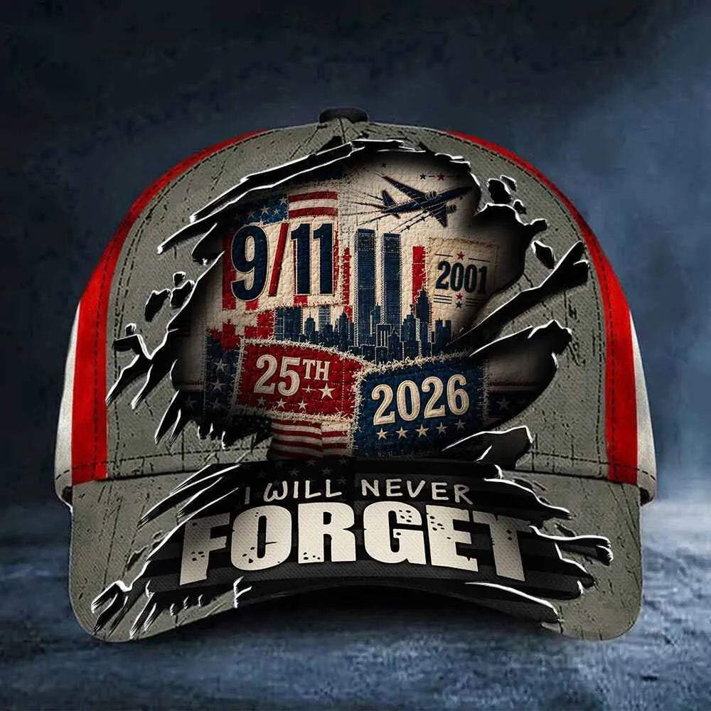 911 We Will Never Forget 25th Anniversary Hat 911 Memorial Cap Patriot Day Gifts