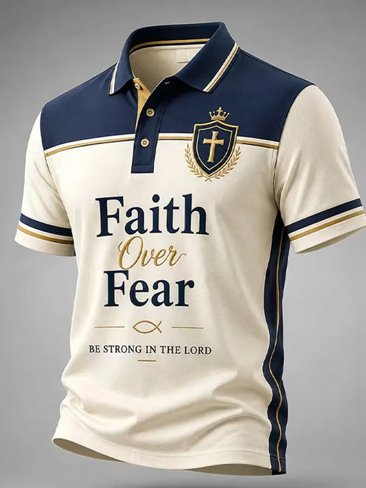 Men's Christian Faith Over Fear Cross Short Sleeve Top
