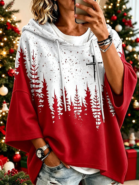 Women's Christmas Faith Print Loose Sweatshirt
