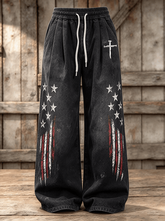 Women's Casual Printed Wide-Leg Sweatpants
