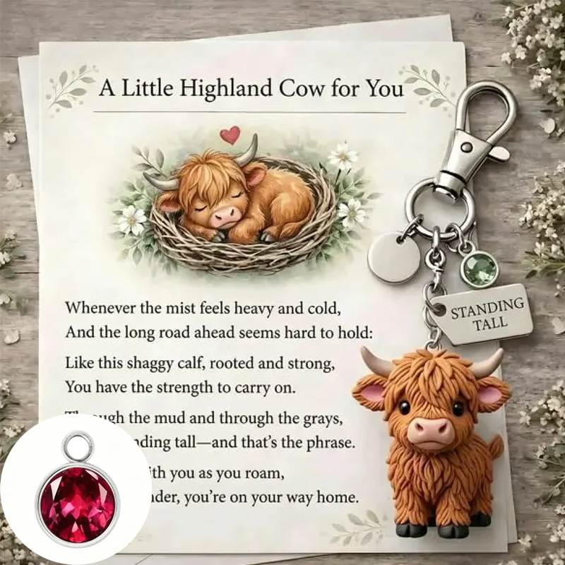 A Little Highland Cow For You Keychain: Your Daily Reminder of Quiet Strength